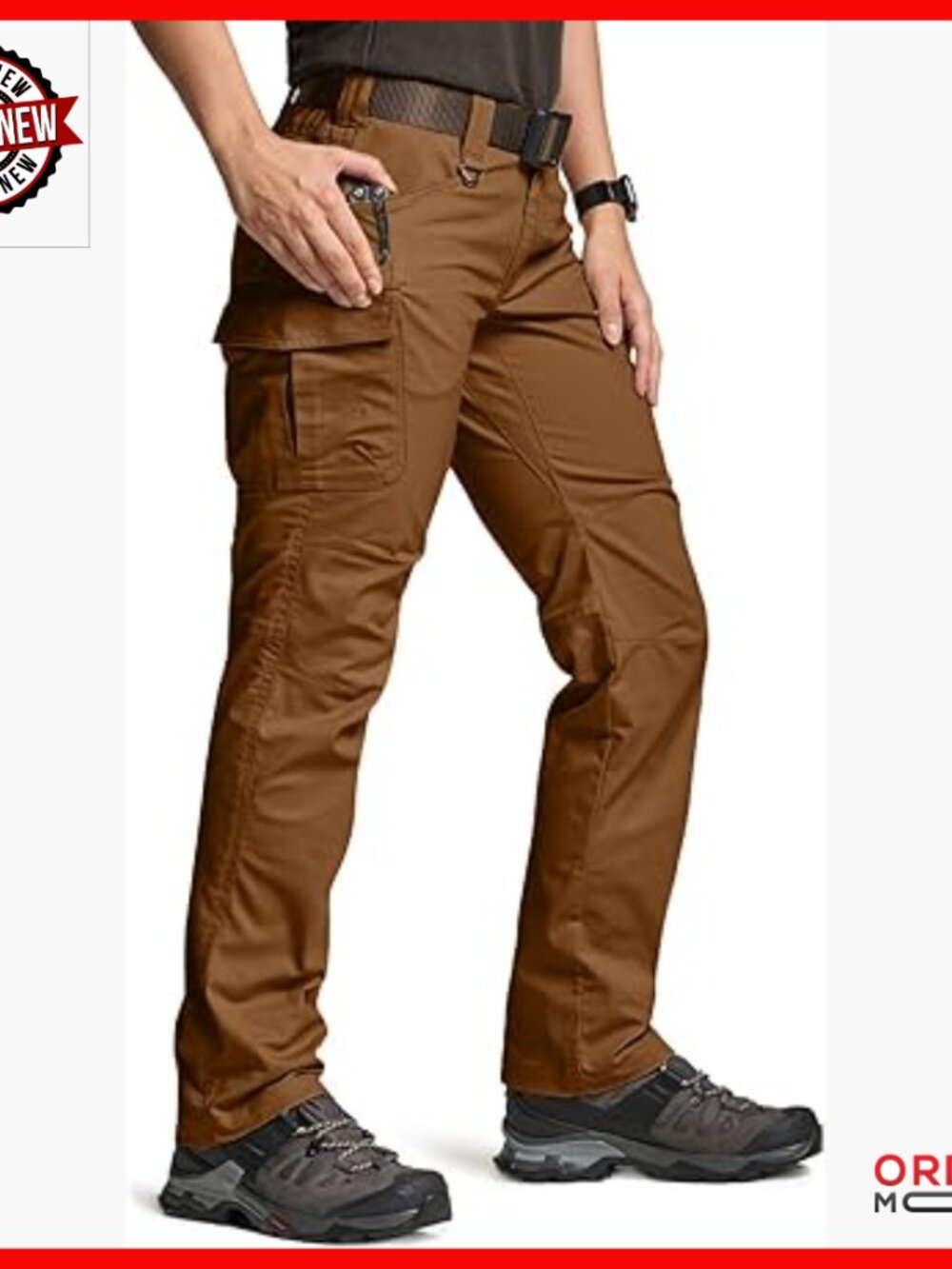 Flex Stretch Tactical Cargo Work Pants Water Resistant Ripstop Outdoor Hiking